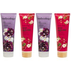 Bundle Lot 4x New BODYCOLOGY Dark Cherry Orchid + Sweet Apple Cider Body Cream